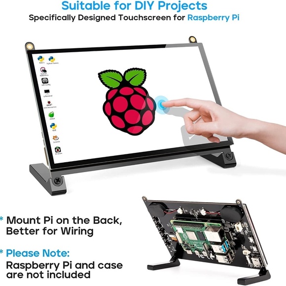 ROADOM 7" Capacitive Touch Screen Monitor For Raspberry Pi 1024×600 - Picture 2 of 7